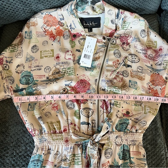 Nicole Miller 100% Silk Passport Stamp Dress - Picture 10 of 16